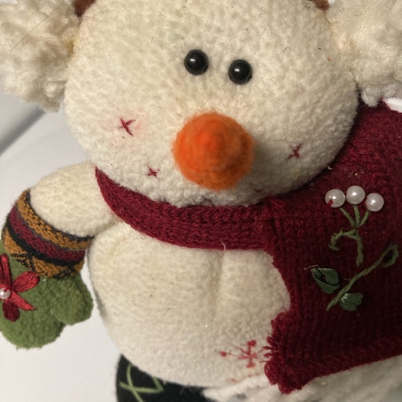 Snowman 10" Weighted Standing Plush Christmas Greeter Decor Holiday. Cute! - Picture 3 of 5